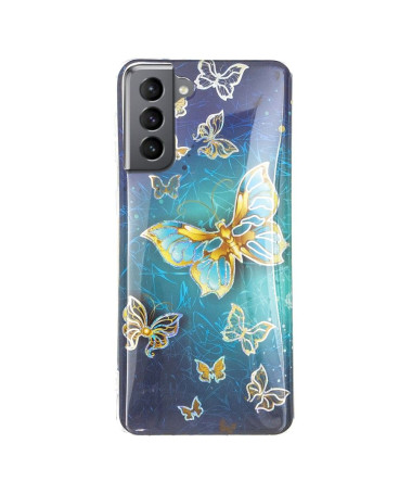 Coque silicone Samsung Galaxy S21 FE Papillons