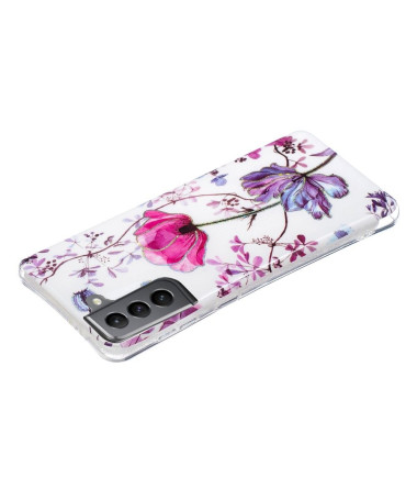 Coque silicone Samsung Galaxy S21 FE fleur violette