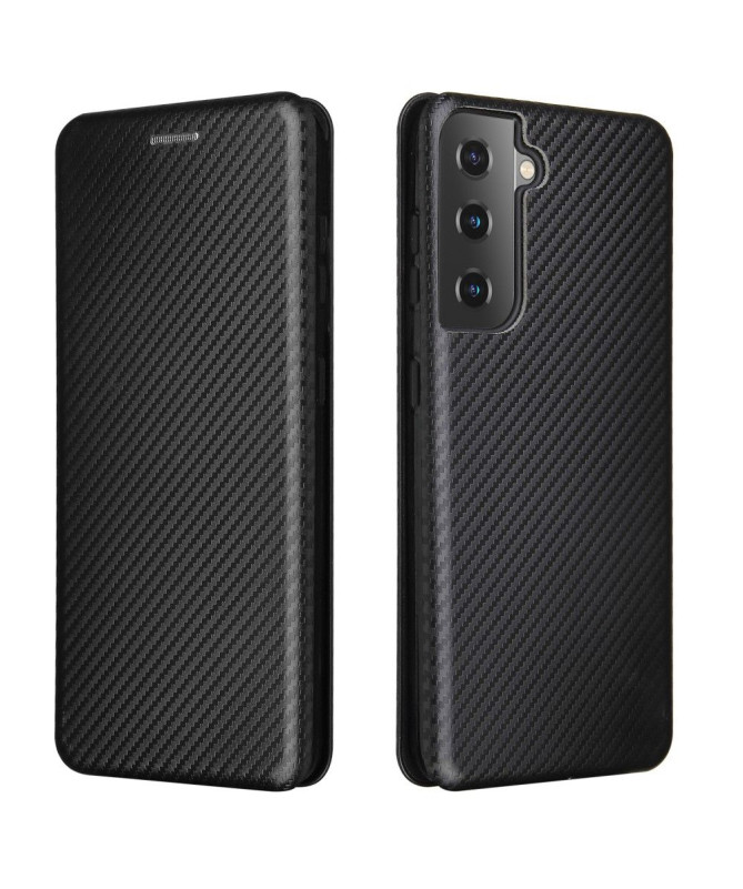 Housse Samsung Galaxy S21 5G simili cuir fibre de carbone