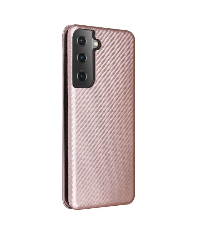 Housse Samsung Galaxy S21 5G simili cuir fibre de carbone