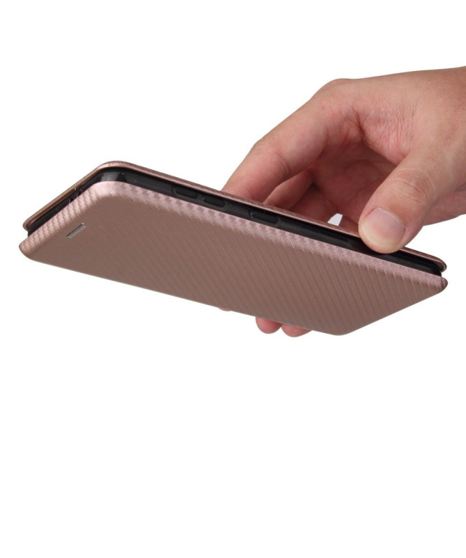 Housse Samsung Galaxy S21 5G simili cuir fibre de carbone