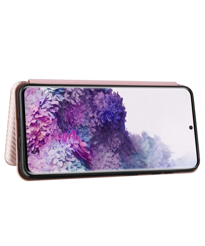 Housse Samsung Galaxy S21 5G simili cuir fibre de carbone