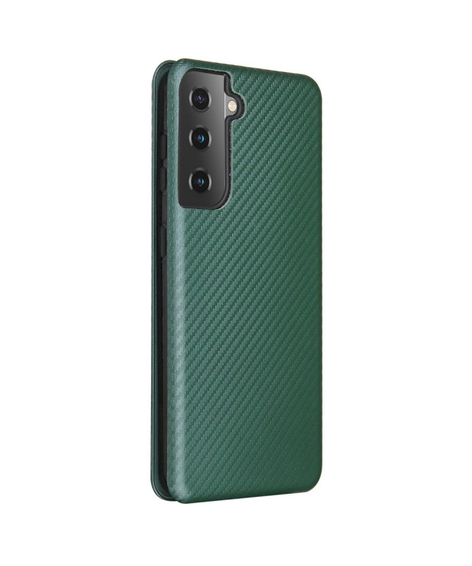 Housse Samsung Galaxy S21 5G simili cuir fibre de carbone