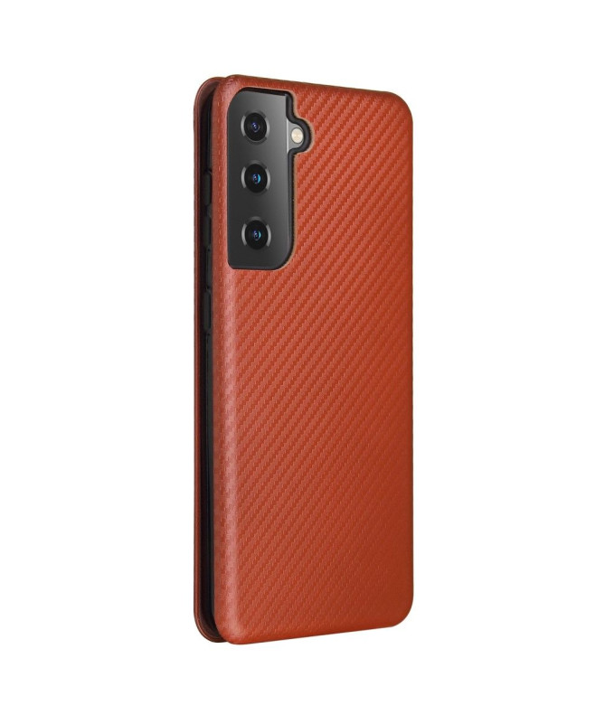 Housse Samsung Galaxy S21 5G simili cuir fibre de carbone