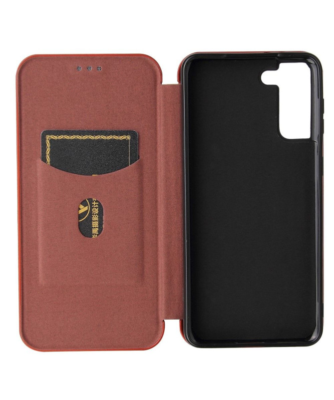 Housse Samsung Galaxy S21 5G simili cuir fibre de carbone