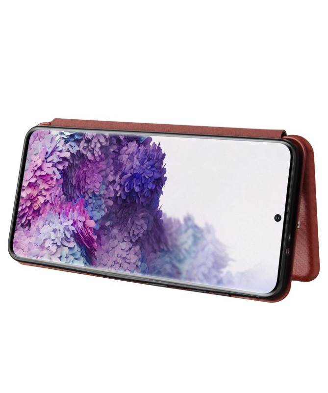 Housse Samsung Galaxy S21 5G simili cuir fibre de carbone