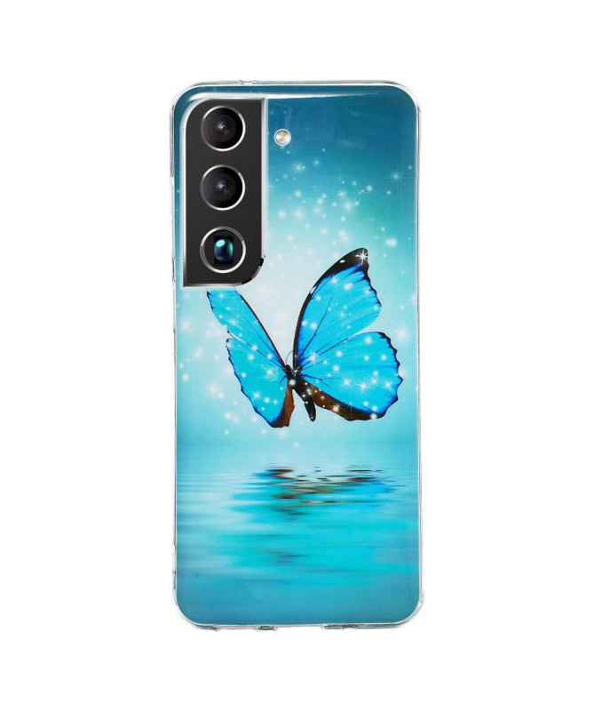 Coque Samsung Galaxy S22 Plus 5G Luminous papillon bleu