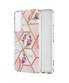 Coque Samsung Galaxy S22 Plus 5G marbre et couronne de fleurs