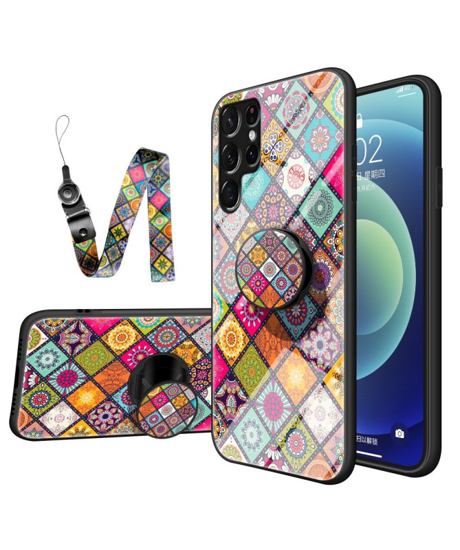 Coque Samsung Galaxy S22 Ultra 5G Kaleidoscope Mandala avec support