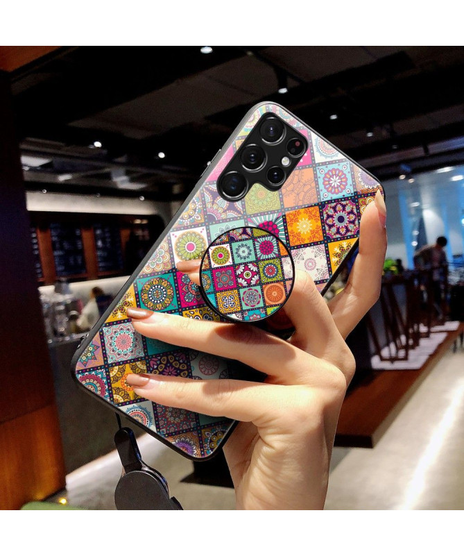 Coque Samsung Galaxy S22 Ultra 5G Kaleidoscope Mandala avec support