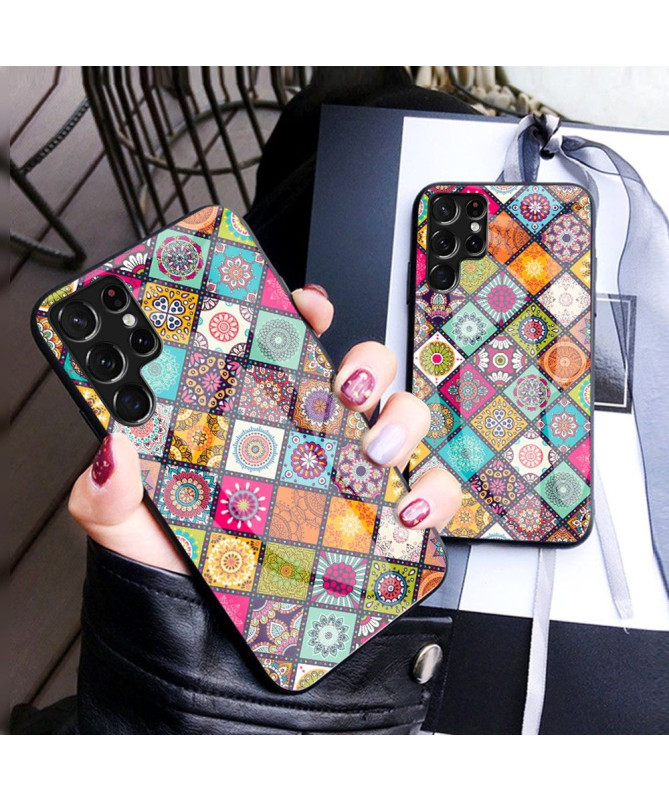 Coque Samsung Galaxy S22 Ultra 5G Kaleidoscope Mandala avec support