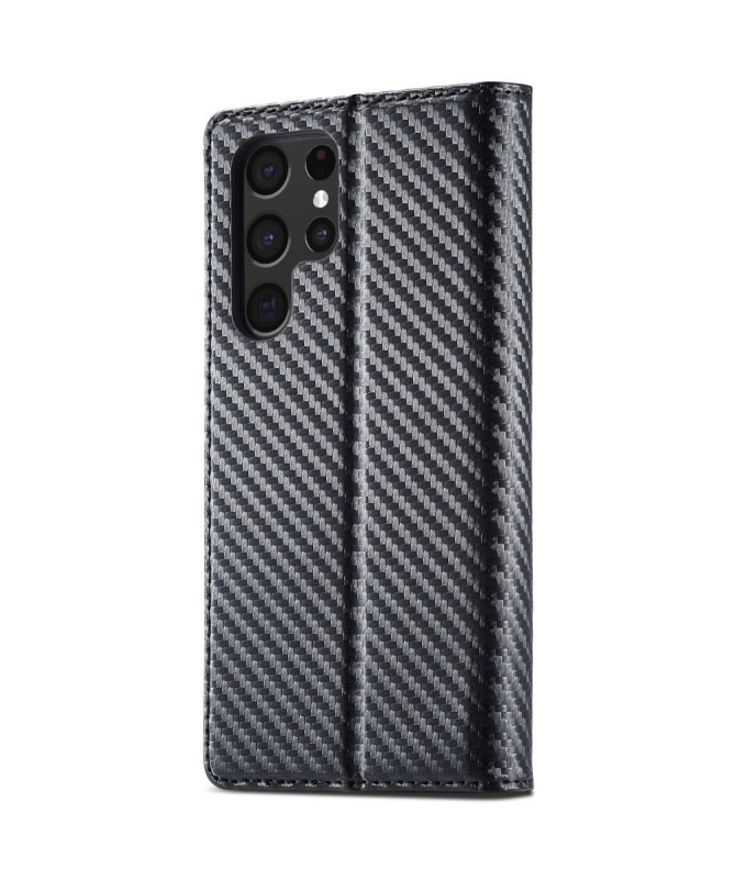 Housse Samsung Galaxy S22 Ultra 5G Folio flip fibre de carbone