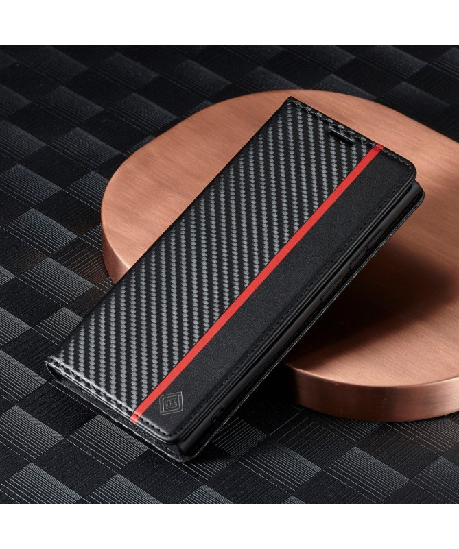 Housse Samsung Galaxy S22 Ultra 5G Folio flip fibre de carbone