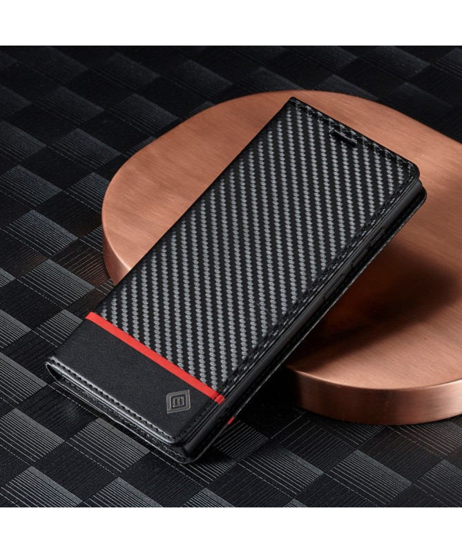 Housse Samsung Galaxy S22 Ultra 5G Folio flip fibre de carbone