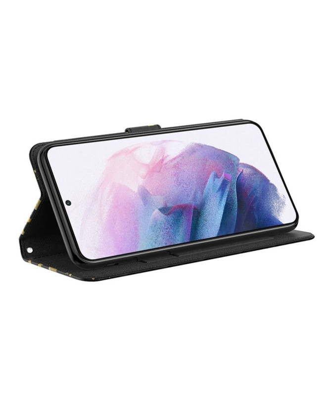 Housse Samsung Galaxy S22 Ultra 5G illustration papillons dorés