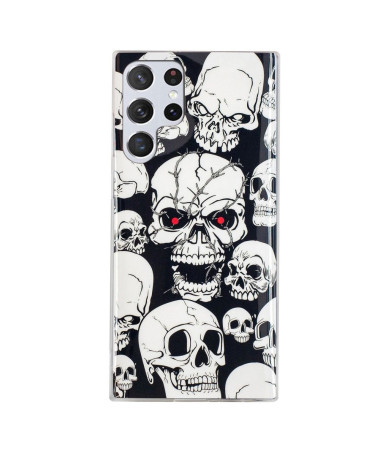 Coque Samsung Galaxy S22 Ultra 5G Luminous tête de mort