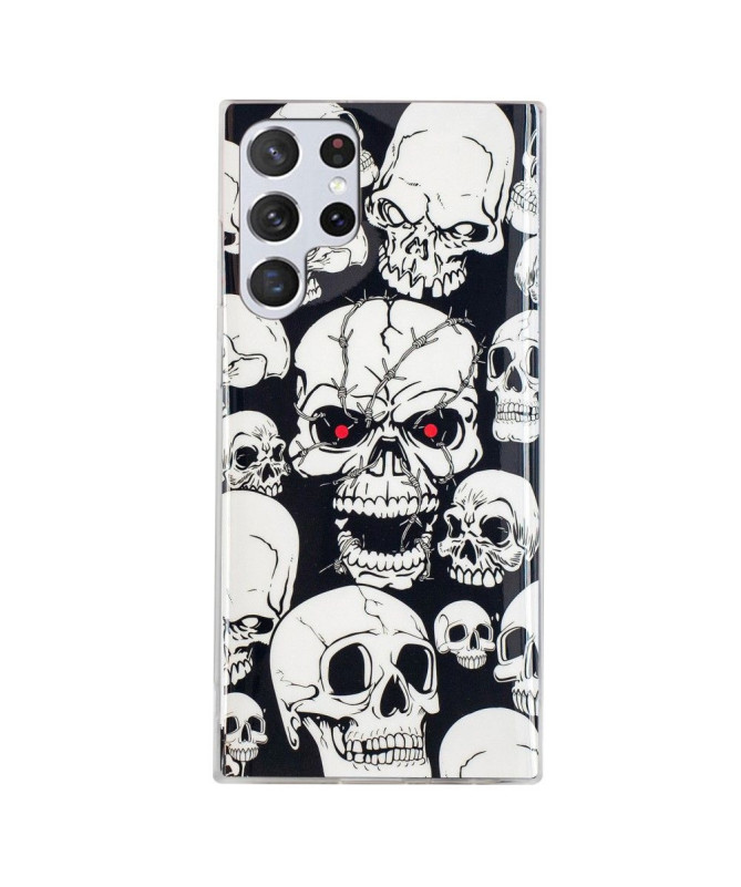 Coque Samsung Galaxy S22 Ultra 5G Luminous tête de mort