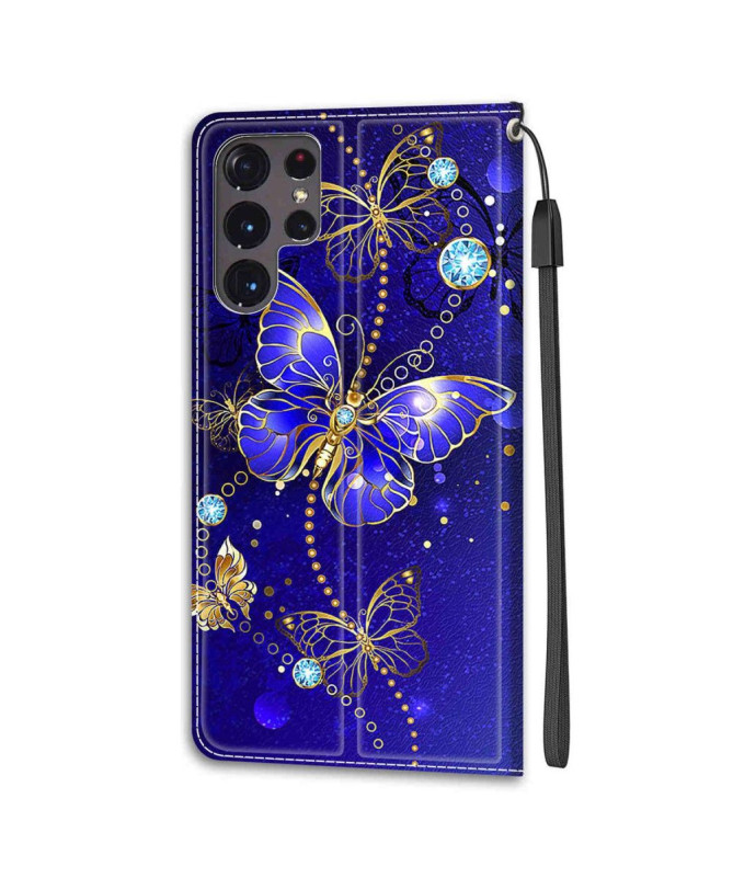 Housse Samsung Galaxy S22 Ultra 5G Papillon violet