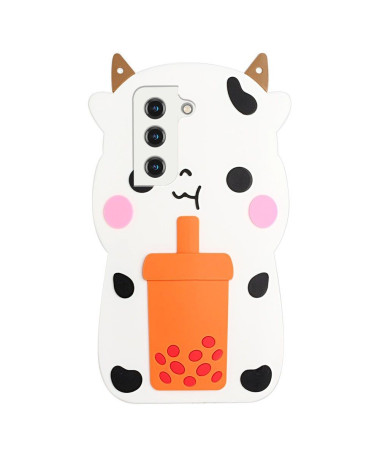 Coque Samsung Galaxy S22 5G Vache 3D avec sangle