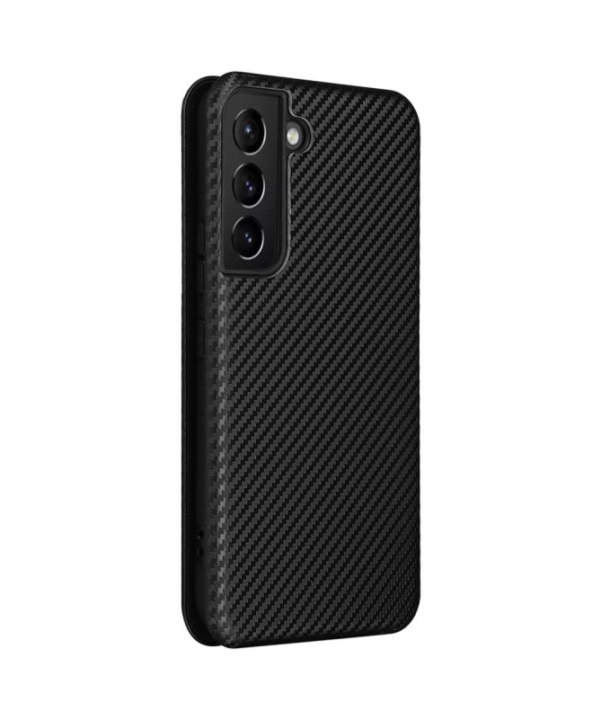 Housse Samsung Galaxy S22 5G simili cuir fibre de carbone
