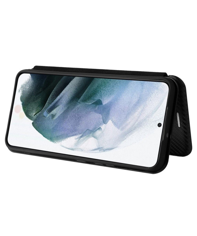 Housse Samsung Galaxy S22 5G simili cuir fibre de carbone