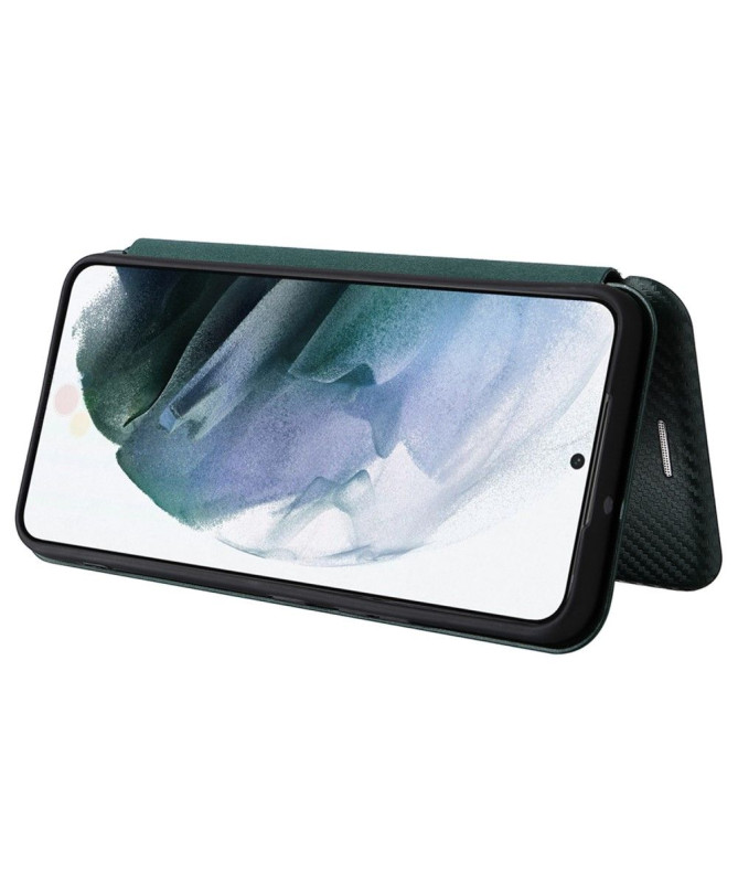 Housse Samsung Galaxy S22 5G simili cuir fibre de carbone