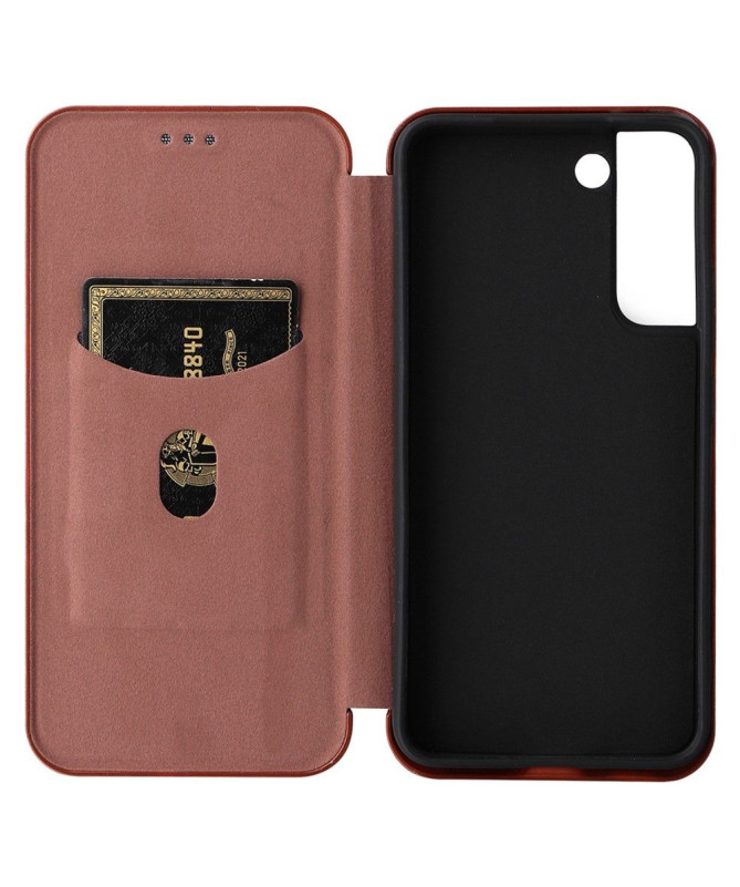 Housse Samsung Galaxy S22 5G simili cuir fibre de carbone