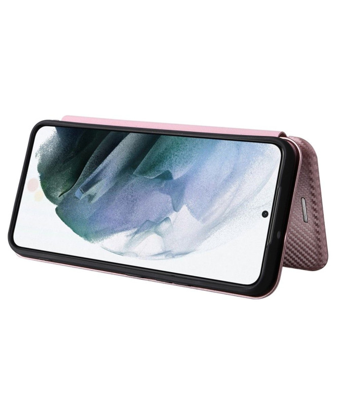 Housse Samsung Galaxy S22 5G simili cuir fibre de carbone