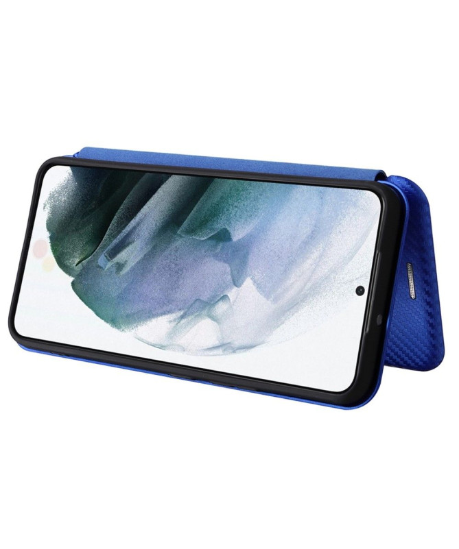 Housse Samsung Galaxy S22 5G simili cuir fibre de carbone