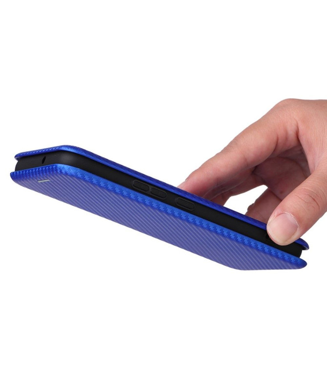 Housse Samsung Galaxy S22 5G simili cuir fibre de carbone