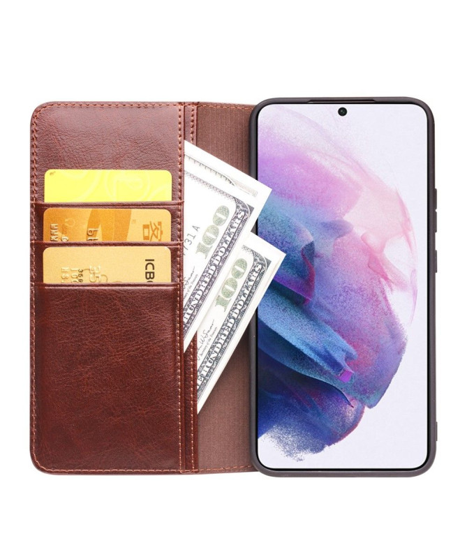 Housse Samsung Galaxy S22 5G fait main en cuir véritable