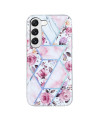 Coque Samsung Galaxy S23 Plus marbre et fleurs