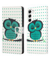 Housse Samsung Galaxy S23 Plus hibou et motifs à pois