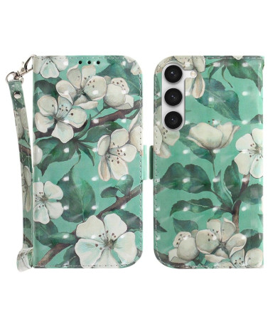 Housse Samsung Galaxy S23 Fleurs Blanches