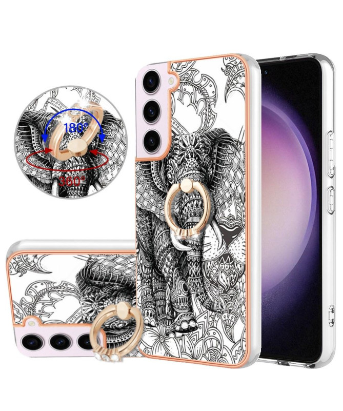 Coque Samsung Galaxy S23 Mandala Éléphant avec Support Anneau