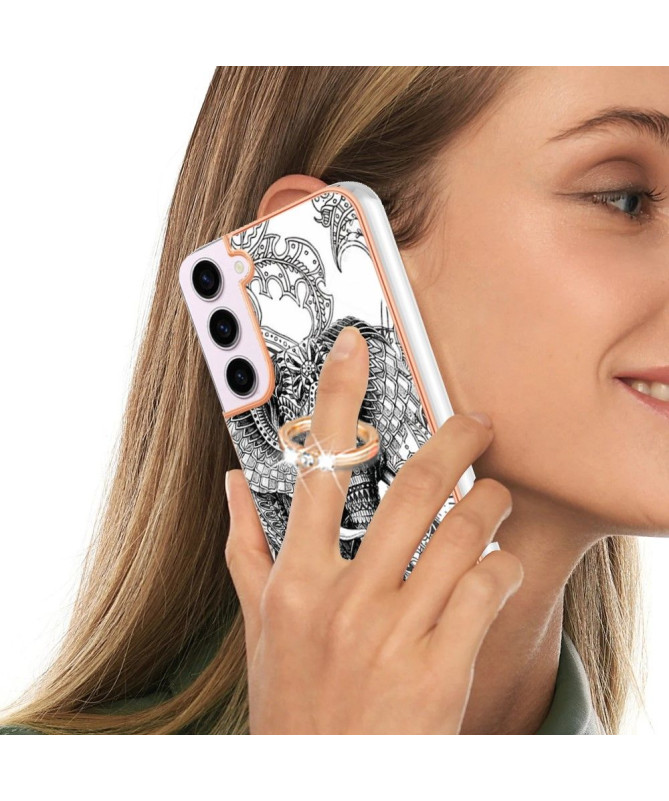 Coque Samsung Galaxy S23 Mandala Éléphant avec Support Anneau