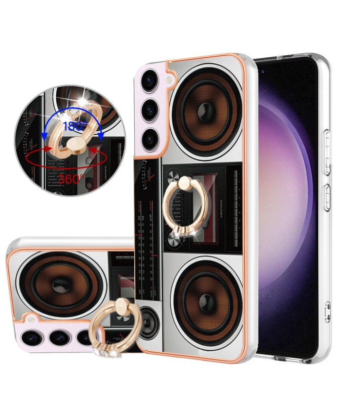 Coque Samsung Galaxy S23 Rétro Sound avec Support Anneau
