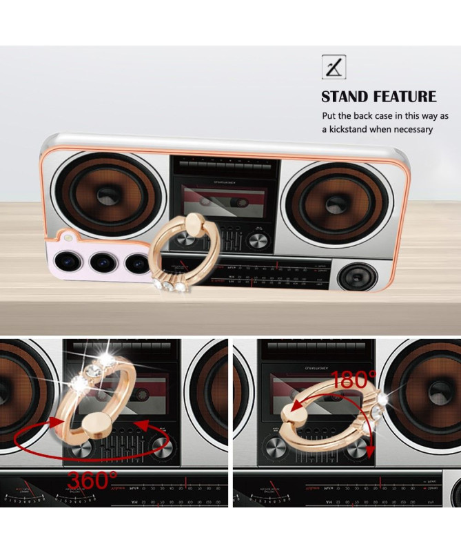Coque Samsung Galaxy S23 Rétro Sound avec Support Anneau