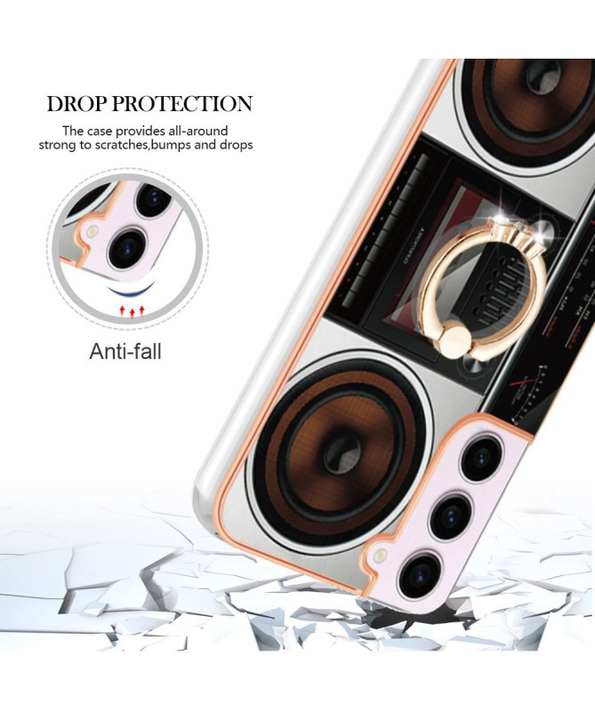 Coque Samsung Galaxy S23 Rétro Sound avec Support Anneau