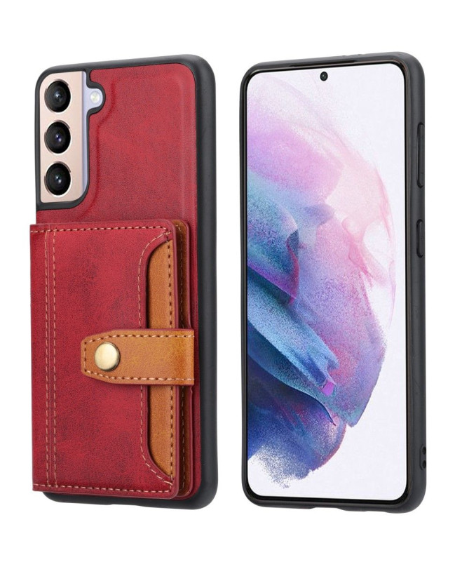 Coque Samsung Galaxy S24 porte cartes coutures apparentes