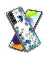 Coque Samsung Galaxy S24 papillons et fleurs bleus