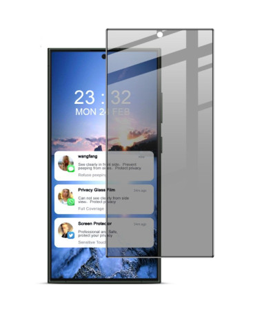Samsung Galaxy S24 Ultra - Protection d'écran verre trempé et filtre de confidentialité