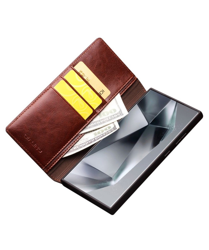 Housse Samsung Galaxy S24 Ultra fait main en cuir véritable