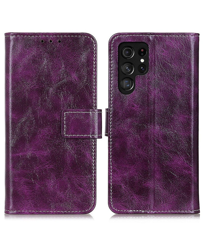 Housse Samsung Galaxy S24 Ultra effet cuir luxueux coutures