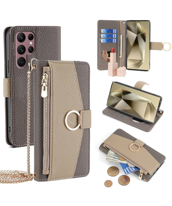 Étui Samsung Galaxy S24 Ultra portefeuille avec chaîne