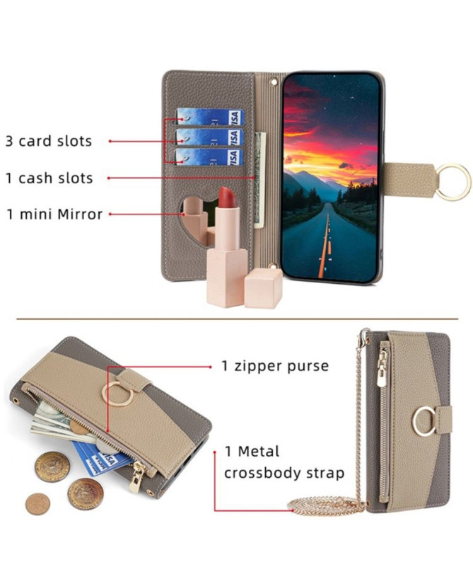 Étui Samsung Galaxy S24 Ultra portefeuille avec chaîne