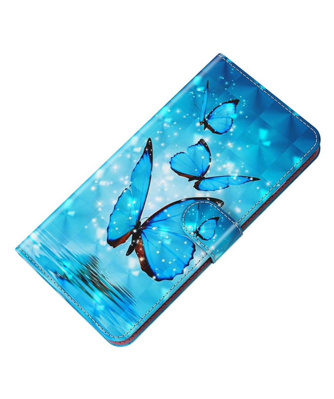 Housse Samsung Galaxy S24 Plus Papillons bleus scintillants