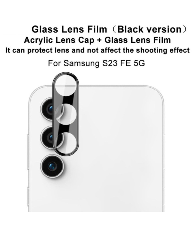Samsung Galaxy S23 FE - Protections en verre trempé pour lentille arrière (2 pièces) - Noir