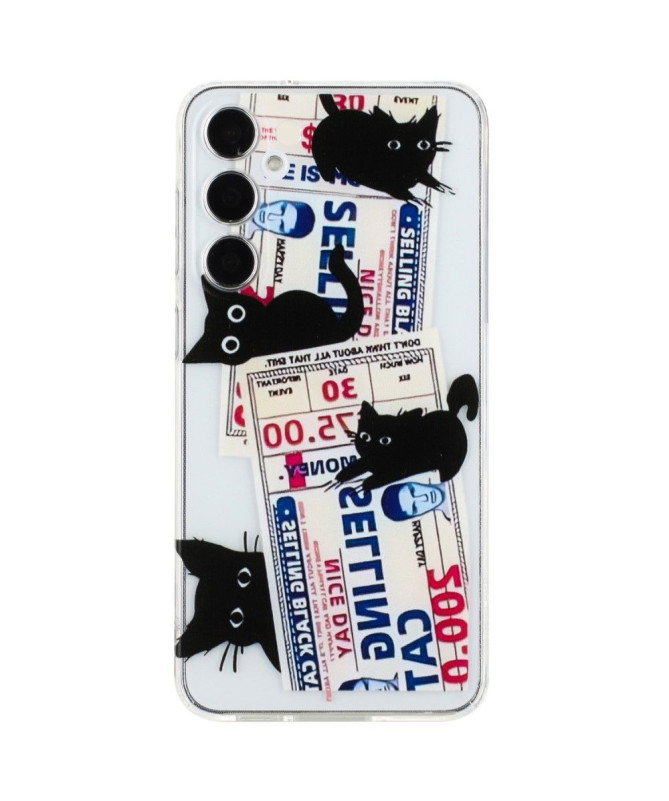 Coque Samsung Galaxy S23 FE Motif Chat Noir