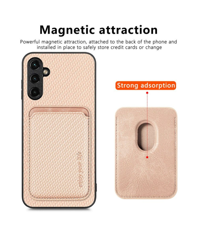 Coque Samsung Galaxy S23 FE Fibre de Carbone Porte-cartes détachable